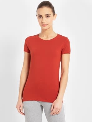 Red Wood Round Neck T-Shirt