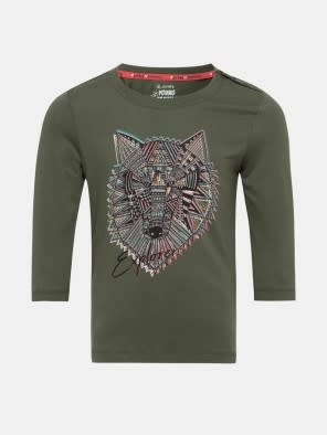 Super Combed Cotton Graphic Printed Regular Fit Three Quarter Sleeve T-Shirt