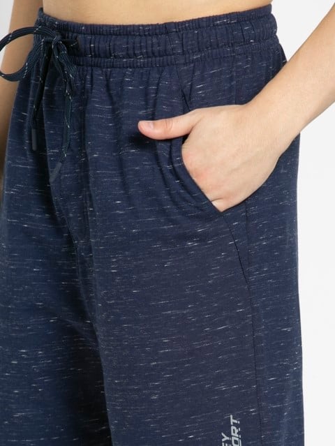 Regular Fit Shorts for Men with Drawstring Closure - Navy Snow Melange