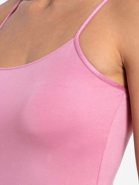 Women's Micro Modal Elastane Stretch Camisole with Adjustable Straps and StayFresh Treatment - Cashmere Rose