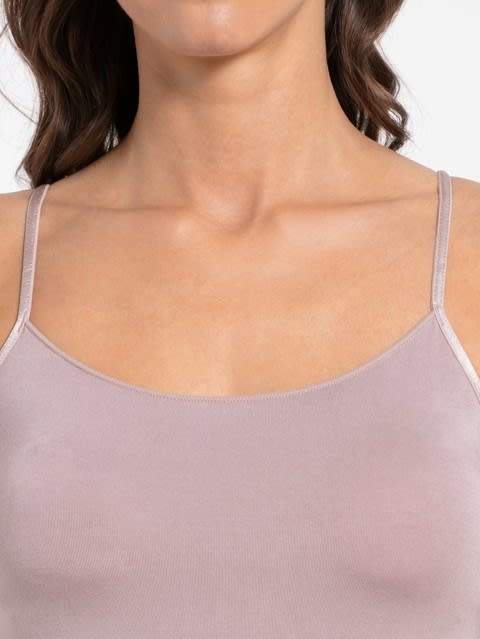 Women's Micro Modal Elastane Stretch Camisole with Adjustable Straps and StayFresh Treatment - Mocha