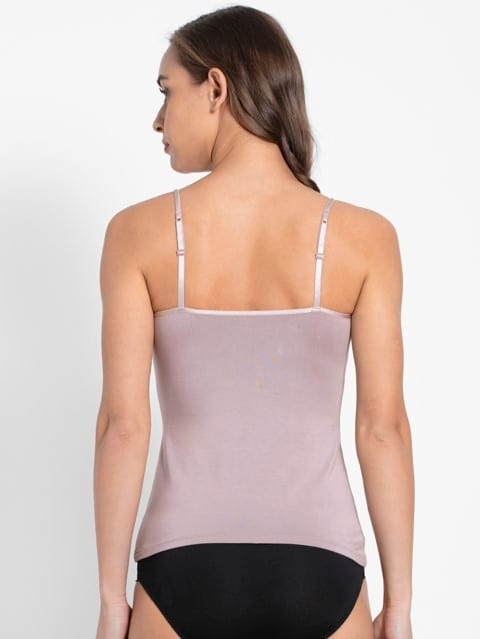 Women's Micro Modal Elastane Stretch Camisole with Adjustable Straps and StayFresh Treatment - Mocha
