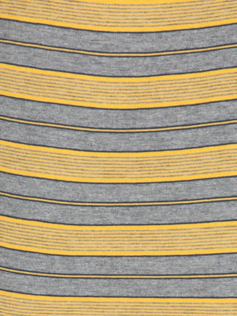 Striped Round Neck Half Sleeve T-Shirt for Men - Mid Grey & Burnt Gold