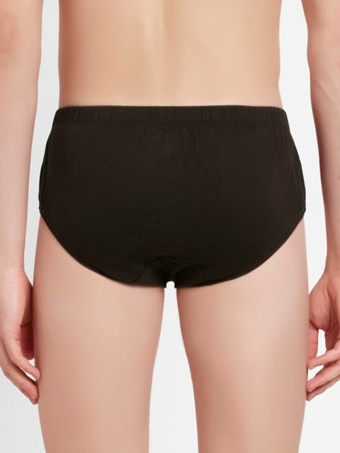 Men's Super Combed Cotton Solid Poco Brief with Ultrasoft Concealed Waistband - Brown(Pack of 2)