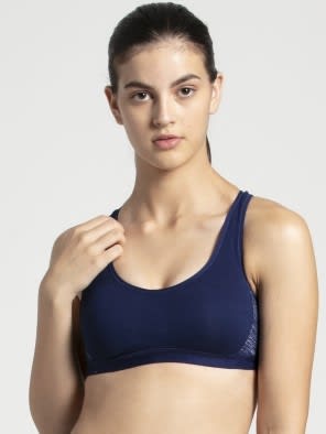 Wirefree Non Padded Super Combed Cotton Elastane Stretch Full Coverage Active Bra