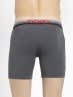 Men's Super Combed Cotton Elastane Stretch Solid Boxer Brief with Ultrasoft Waistband - Charcoal Melange