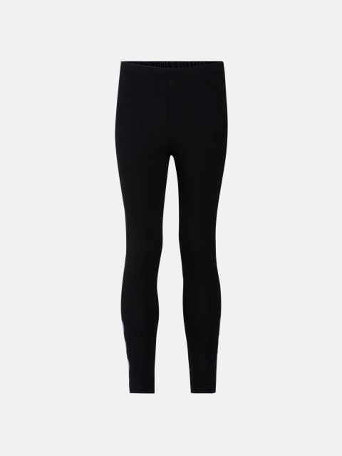 Leggings for Girls with Concealed Elastic Waistband - Black