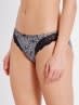 Women's Medium Coverage Soft Touch Microfiber Nylon Elastane Stretch Mid Waist Lace Styled Bikini With StayFresh Treatment - Black Printed