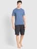 Men's Super Combed Cotton Rich Solid Round Neck Half Sleeve T-Shirt - Light Denim Melange