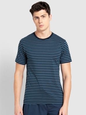 Super Combed Cotton Rich Striped Round Neck Half Sleeve T-Shirt