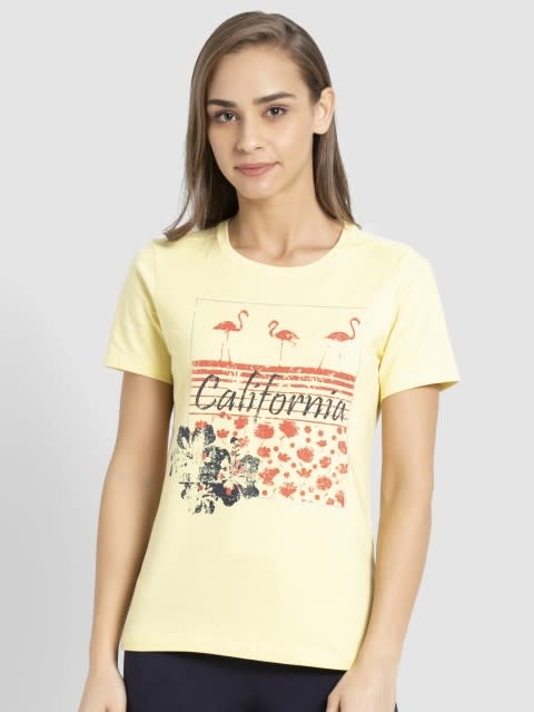 Popcorn Yellow Crew Neck Graphic T-shirt
