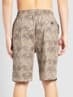 Men's Super Combed Mercerized Cotton Woven Fabric Regular Fit Printed Bermuda with Side Pockets - Khaki Printed