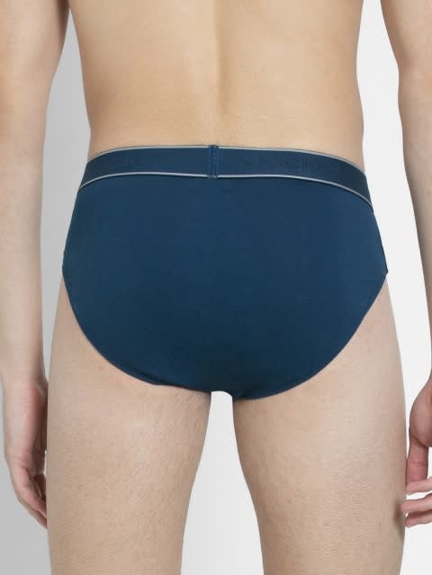 Men's Super Combed Cotton Solid Brief with Stay Fresh Properties - Poseidon(Pack of 2)