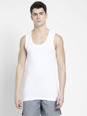 Super Combed Cotton Round Neck Sleeveless Vest with Extended Length for Easy Tuck