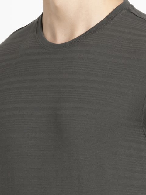 Men's Super Combed Supima Cotton Solid Round Neck Half Sleeve T-Shirt - Deep Olive