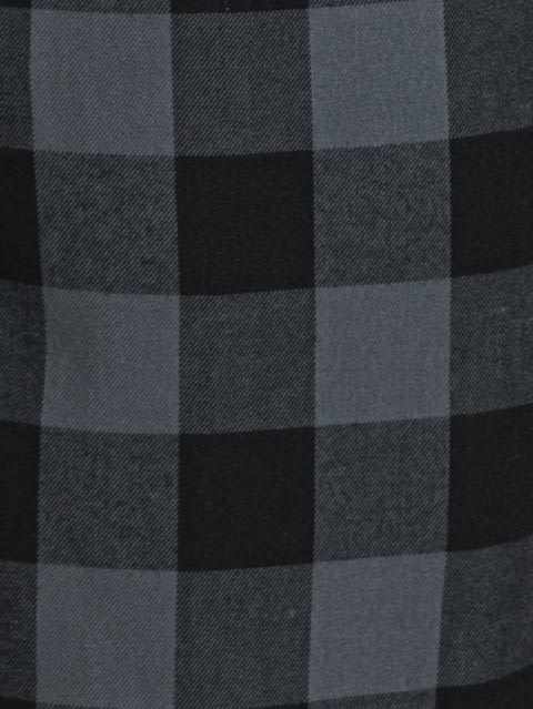 Men's Super Combed Mercerized Cotton Woven Fabric Regular Fit Checkered Bermuda with Side Pockets - Charcoal & Black