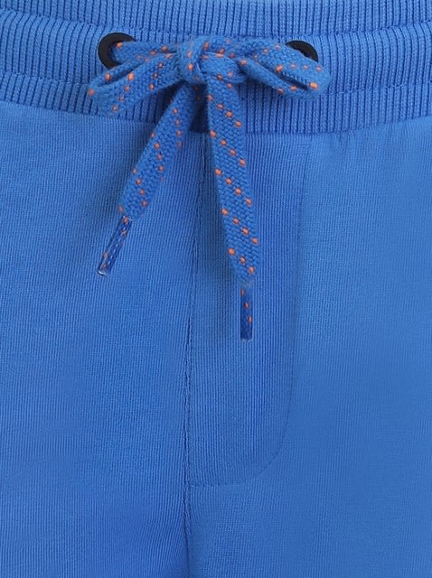 Solid Shorts for Boys with Side Pocket & Drawstring - Palace Blue
