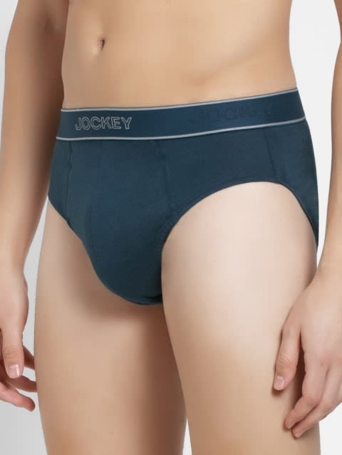 Men's Super Combed Cotton Solid Brief with Stay Fresh Properties - Reflecting Pond