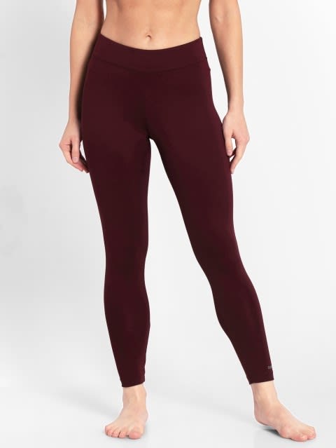 Women's Microfiber Elastane Stretch Performance Leggings with Broad Waistband and Stay Dry Technology - Wine Tasting
