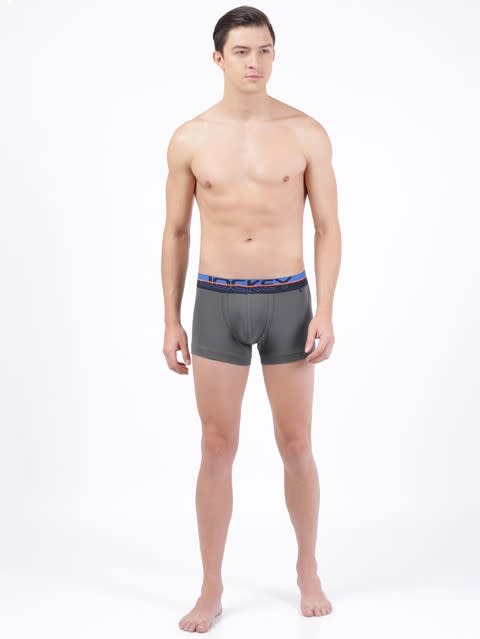 Men's Super Combed Cotton Rib Solid Trunk with Ultrasoft Waistband - Smooth Grey