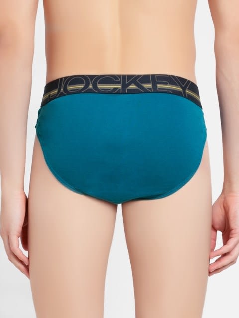 Men's Super Combed Cotton Rib Solid Brief with Ultrasoft Waistband - Celestial(Pack of 2)