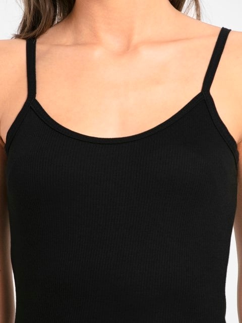 Women's Super Combed Cotton Rich Thermal Camisole with Stay Warm Technology - Black