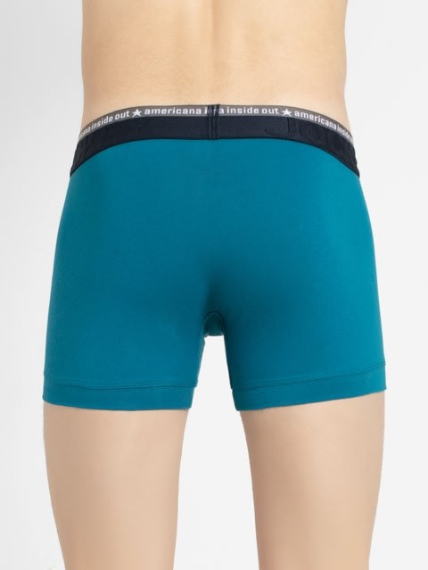 Men's Super Combed Cotton Elastane Stretch Solid Trunk with Ultrasoft Waistband - Celestial