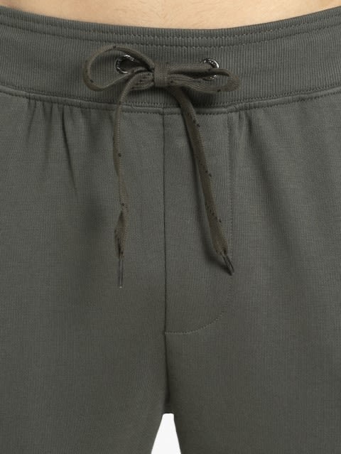 Men's Super Combed Cotton Rich Slim Fit Joggers with Zipper Pockets - Deep Olive