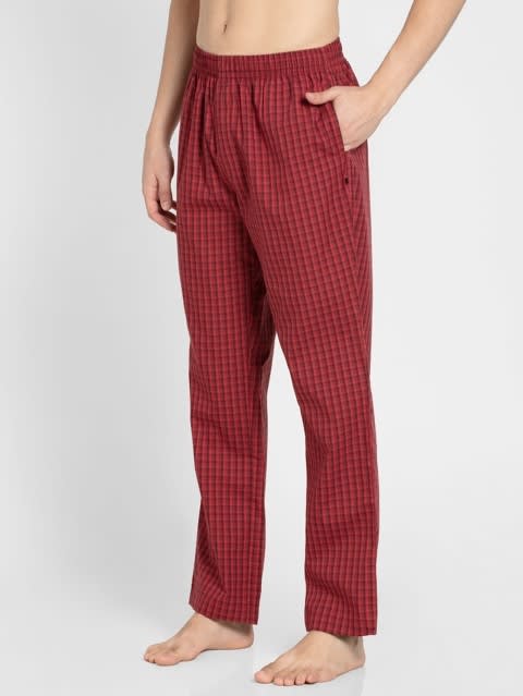 Regular Fit Pyjama for Men with Button Closure - Multi Color Check Des419