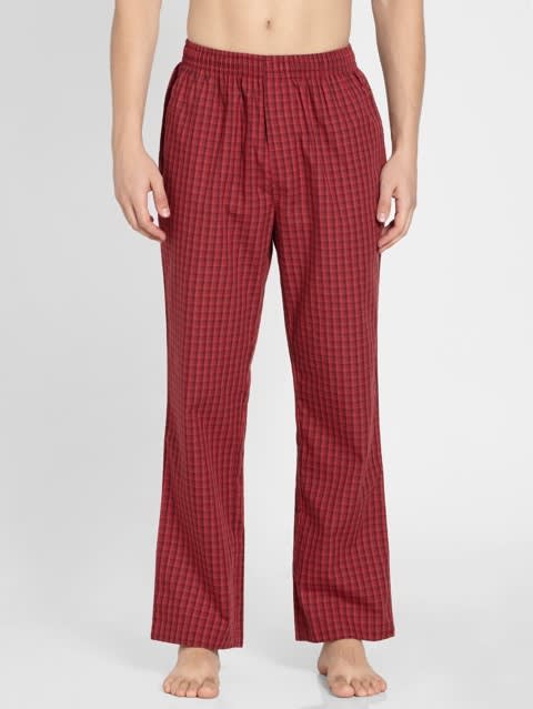 Regular Fit Pyjama for Men with Button Closure - Multi Color Check Des419