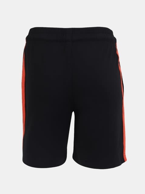 Boy's Super Combed Cotton Rich Graphic Printed Shorts with Side Pockets - Black