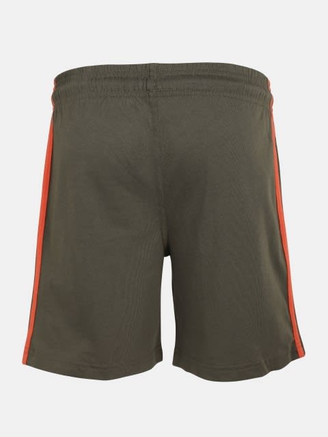 Boy's Super Combed Cotton Rich Graphic Printed Shorts with Side Pockets - Deep Olive
