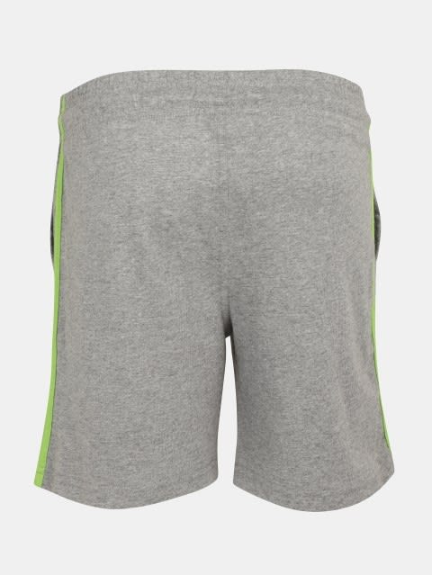 Boy's Super Combed Cotton Rich Graphic Printed Shorts with Side Pockets - Grey Melange
