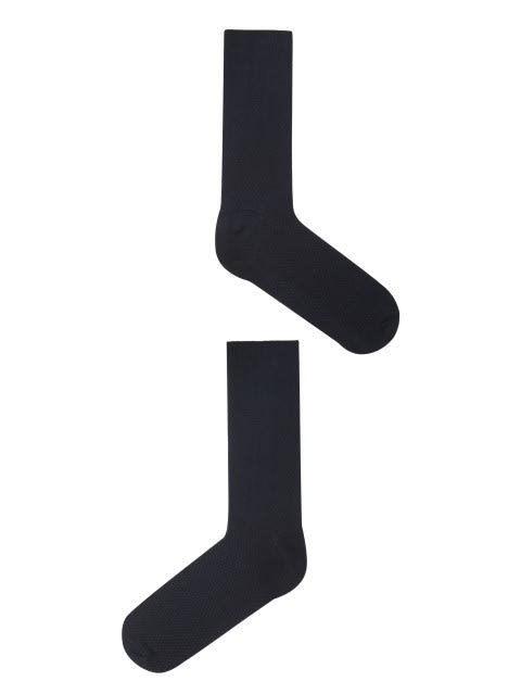Navy Des1 Men Calf Length Socks
