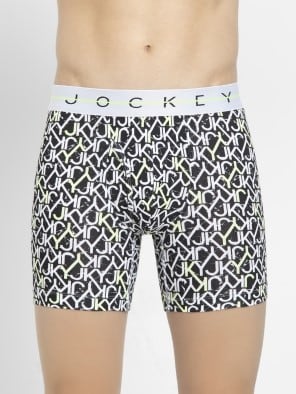 Super Combed Cotton Elastane Stretch Printed Boxer Brief with Ultrasoft Waistband