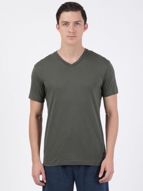 Deep Olive V-Neck T-shirt