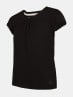 V Neck Half Sleeve T-Shirt for Girls - Black