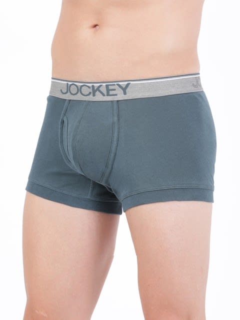 Men's Super Combed Cotton Rib Solid Trunk with Ultrasoft Waistband - Deep Slate