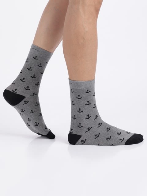 Mid Grey Melange Assorted Crew Socks