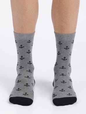 Mid Grey Melange Assorted Crew Socks