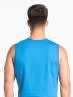 Men's Super Combed Cotton Rich Graphic Printed Round Neck Muscle Tee - Neon Blue Printed