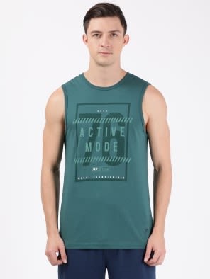 Pacific Green Printed Muscle Tee