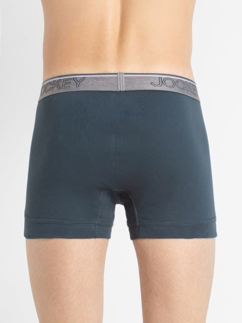 Men's Super Combed Cotton Rib Solid Trunk with Ultrasoft Waistband - Deep Slate (Pack of 2)