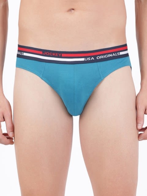High-Cut Solid Briefs with Multicolor Exposed Waistband (Pack of 2) - Celestial