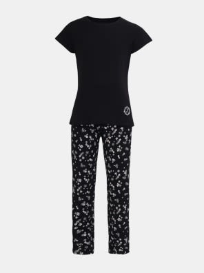 Black Pyjama & T-Shirt Set