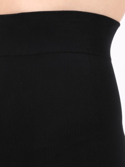 Women's High Waist Cotton Rich Elastane Stretch Seamfree Bikini Shapewear - Black