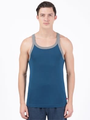 Super Combed Cotton Rib Square Neckline Gym Vest
