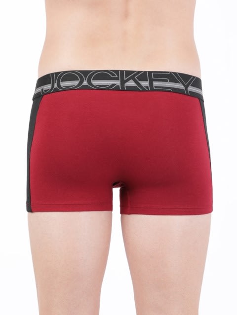Men's Super Combed Cotton Elastane Stretch Solid Trunk with Ultrasoft Waistband - Red Pepper