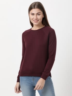 Super Combed Cotton Rich French Terry Fabric Sweatshirt With Raglan Styling