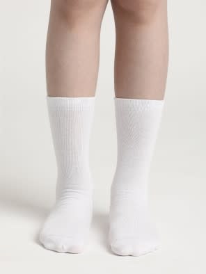 White Calf Length Socks